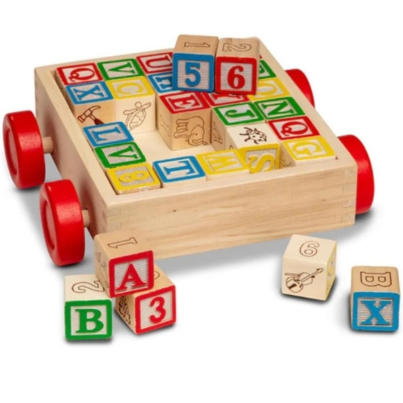Melissa & Doug Red Building Block Wagon - Picture 2 of 2